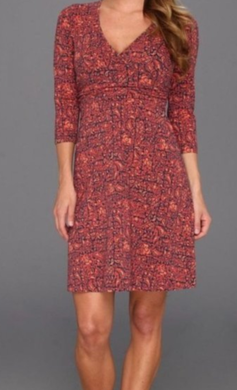 Patagonia Margot orange and bluel floral paisley dress Size XS Granola Boho